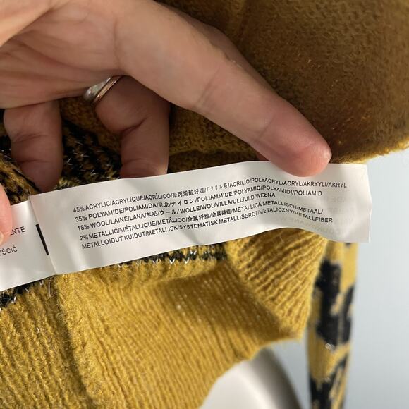 J.O.A. Leopard Print Oversized Cardigan Sweater - Small Gold Black Leopard Print - Picture 10 of 10